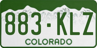 CO license plate 883KLZ