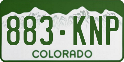 CO license plate 883KNP