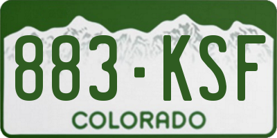 CO license plate 883KSF