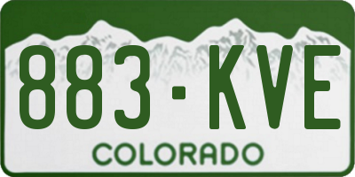 CO license plate 883KVE