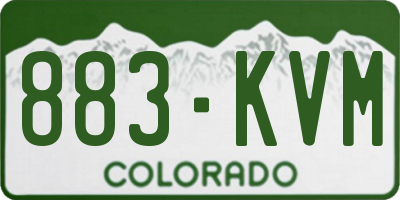 CO license plate 883KVM