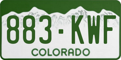 CO license plate 883KWF