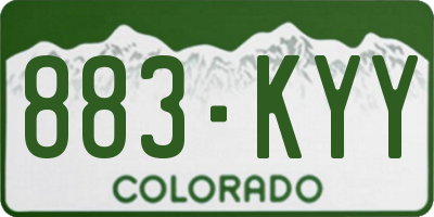 CO license plate 883KYY
