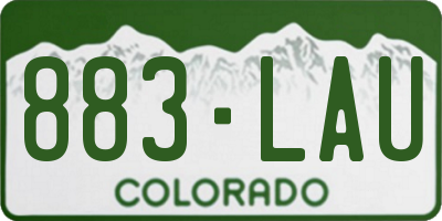 CO license plate 883LAU