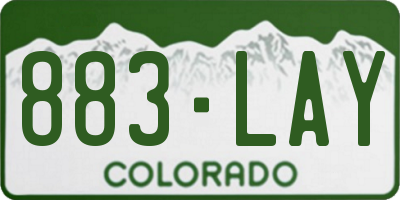 CO license plate 883LAY