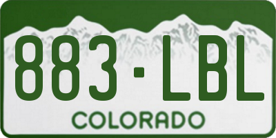 CO license plate 883LBL