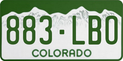 CO license plate 883LBO