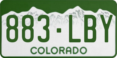 CO license plate 883LBY