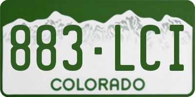 CO license plate 883LCI