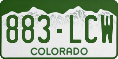 CO license plate 883LCW