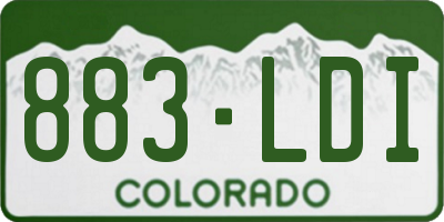 CO license plate 883LDI