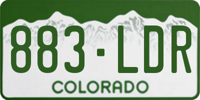 CO license plate 883LDR