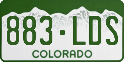 CO license plate 883LDS