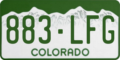CO license plate 883LFG