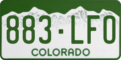 CO license plate 883LFO
