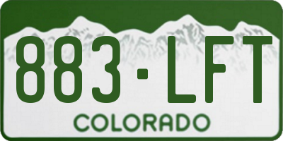 CO license plate 883LFT