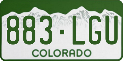 CO license plate 883LGU