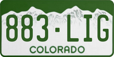 CO license plate 883LIG