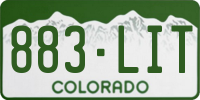 CO license plate 883LIT