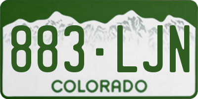 CO license plate 883LJN