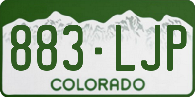 CO license plate 883LJP
