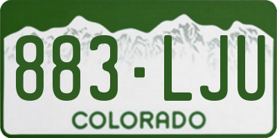 CO license plate 883LJU