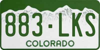CO license plate 883LKS