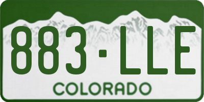 CO license plate 883LLE