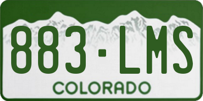 CO license plate 883LMS