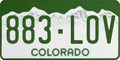 CO license plate 883LOV