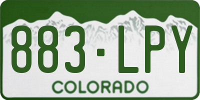 CO license plate 883LPY