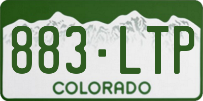 CO license plate 883LTP