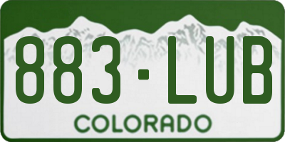 CO license plate 883LUB