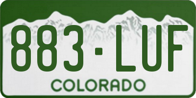 CO license plate 883LUF