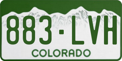 CO license plate 883LVH