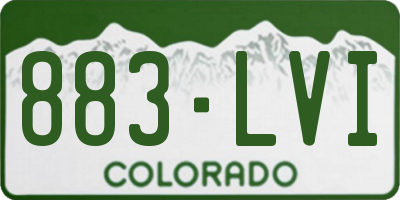 CO license plate 883LVI