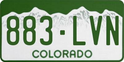 CO license plate 883LVN