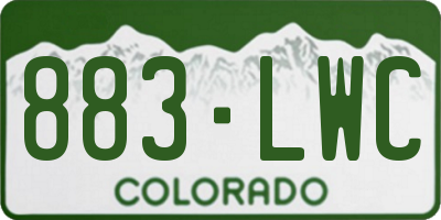 CO license plate 883LWC