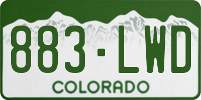 CO license plate 883LWD