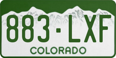 CO license plate 883LXF