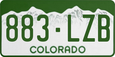 CO license plate 883LZB