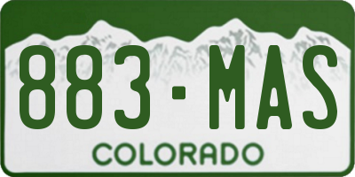 CO license plate 883MAS