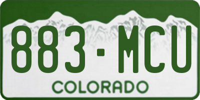 CO license plate 883MCU