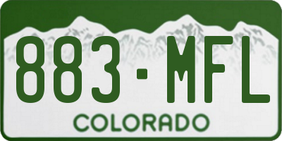 CO license plate 883MFL