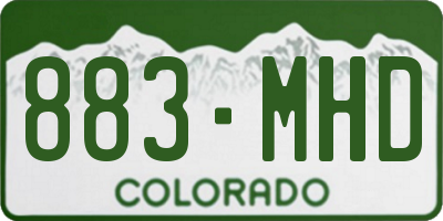 CO license plate 883MHD