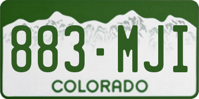 CO license plate 883MJI
