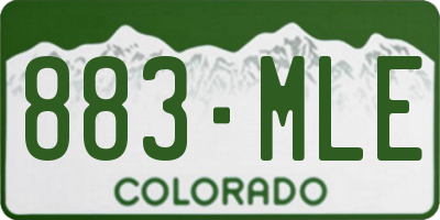 CO license plate 883MLE
