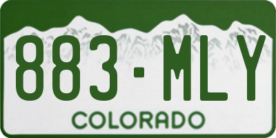 CO license plate 883MLY