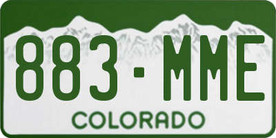 CO license plate 883MME
