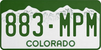 CO license plate 883MPM